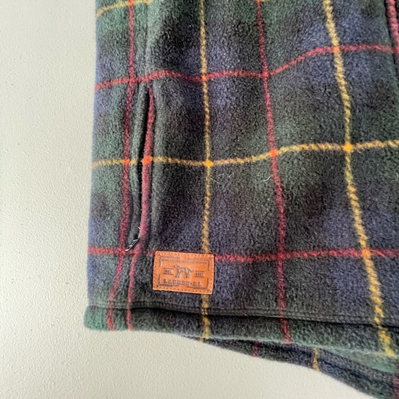 Lauren Ralph Lauren Tartan Plaid Fleece Vest With Hood Size L - Picture 3 of 9